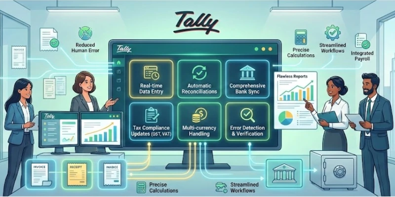 How does Tally improve accounting accuracy?